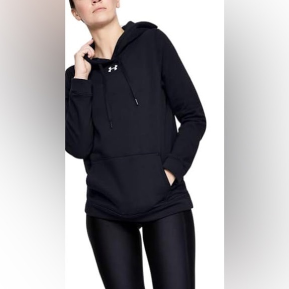 Under Armour Women's Hustle Hoodie Black | White LG - Picture 6 of 8